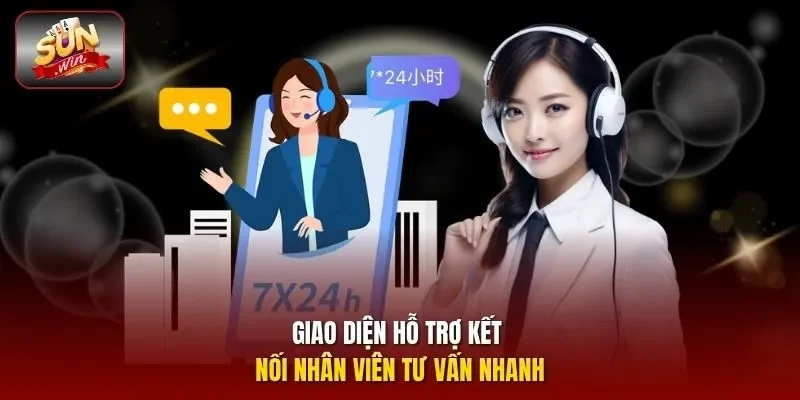 Giao diện hỗ trợ kết nối nhân viên tư vấn nhanh